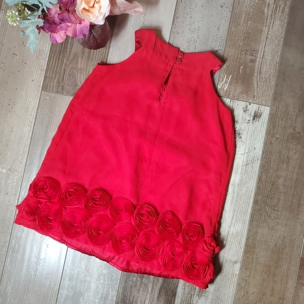 Old Navy Red Chiffon Girls Dress Size 3T Toddler Girl EUC